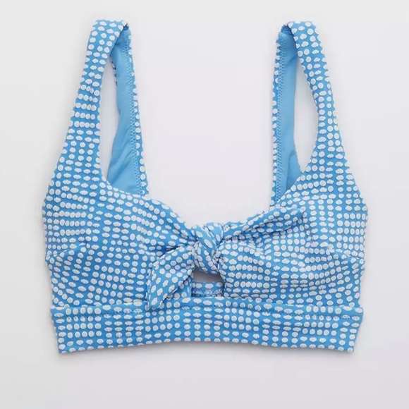 aerie Other - Aerie Jacquard Tie Banded Wide Strap Scoop Bikini Top
